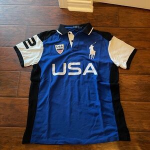 Polo by Ralph Lauren Men's Blue and Black USA Polo Shirt